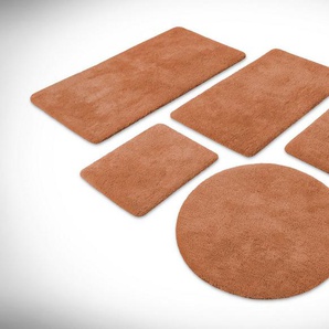 Homie Living Badematte Porto Azzurro, Höhe 30 mm, rutschhemmend beschichtet, fußbodenheizungsgeeignet, schnell trocknend, Polyester, rund, Badteppich, uni, rechteckig & rund, waschbar, Badezimmerteppich