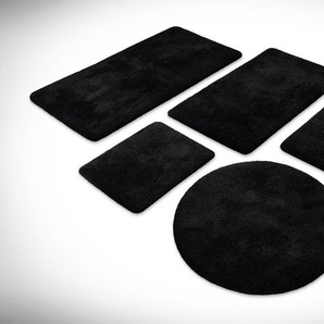 Homie Living Badematte Porto Azzurro, Höhe 30 mm, rutschhemmend beschichtet, fußbodenheizungsgeeignet, schnell trocknend, Polyester, rund, Badteppich, uni, rechteckig & rund, waschbar, Badezimmerteppich