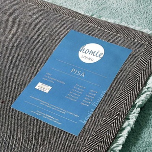 Homie Living Teppich Pisa, rund, Höhe: 25 mm, Hochflor, Microfaser, uni, weich, Shaggy, Wohnzimmer, Schlafzimmer