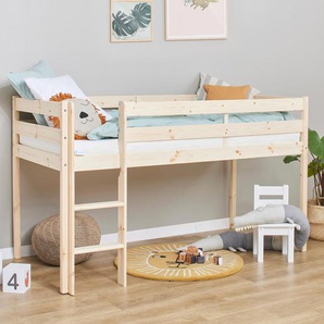 Hoppekids Halbhochbett »Comfort« - naturfarben - Massivholz -