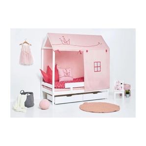 Hoppekids Hausbett-Vorhang 70x160 cm  Princess ¦ rosa/pink ¦ Maße (cm): B: 70 H: 0,3