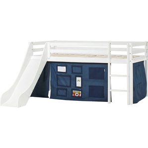 Hoppekids Hochbett «Creator Orion Blue» Rutsche & Vorhang Blau und viel Auswahl