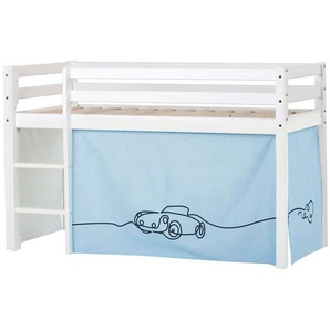 Hoppekids Hochbett ECO Dream, Kinderbett, Spielbett, Halbhohes Bett aus Massivholz inkl. Vorhang-Set Creator, Bettgröße & Matratze wählbar