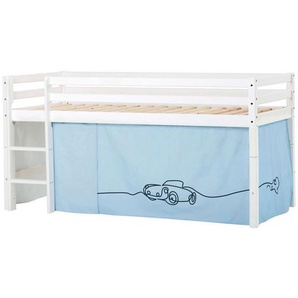 Hoppekids Hochbett ECO Dream, Kinderbett, Spielbett, Halbhohes Bett aus Massivholz inkl. Vorhang-Set Creator, Bettgröße & Matratze wählbar