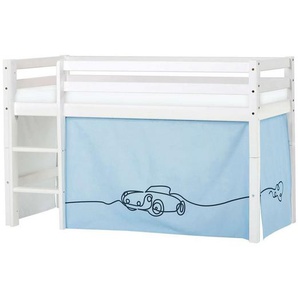 Hoppekids Hochbett ECO Dream, Kinderbett, Spielbett, Halbhohes Bett aus Massivholz inkl. Vorhang-Set Creator, Bettgröße & Matratze wählbar