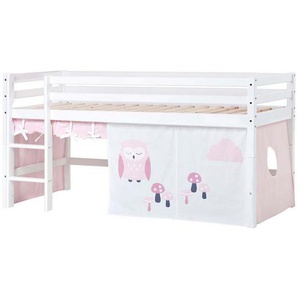 Hoppekids Hochbett ECO Dream, Kinderbett, Spielbett, Halbhohes Bett aus Massivholz inkl. Vorhang-Set Creator, Bettgröße & Matratze wählbar