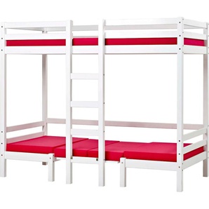 Hoppekids Hochbett »Kinderbett ECO Dream, Einzelbett, Juniorbett 90x200«, 5 verschiedene Farben: Weiß, Grün, Blau, Rosa, Grau