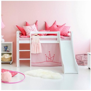 Hoppekids Hochbett «Princess» Rutsche & Vorhang Rosa und viel Auswahl