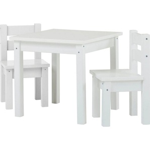 Hoppekids Kindersitzgruppe MADS Kindersitzgruppe, (Set, 4-tlg., 1 Tisch, 3 Stühle), in vielen Farben, mit drei Stühlen