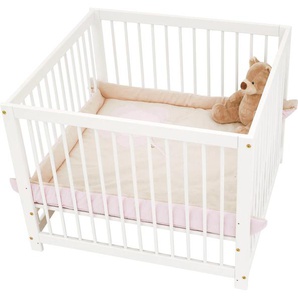 Laufgitter HOPPEKIDS IDA-MARIE Laufställe rosa Baby Laufgitter 3fach höhenverstellbar, mit Matratze und Spieldecke in 2 Farben