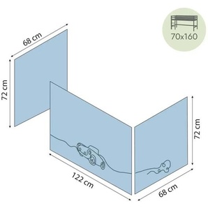 Hoppekids Vorhang für Spielbett 70x160  Cars ¦ blau ¦ Maße (cm): B: 300 H: 72