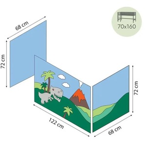 Hoppekids Vorhang für Spielbett 70x160  Dinosaur ¦ mehrfarbig ¦ Maße (cm): B: 300 H: 72