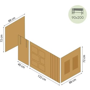 Hoppekids Vorhang für Spielbett 90x200 - gelb - Materialmix - 380 cm - 72 cm | Möbel Kraft