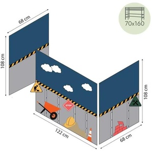 Hoppekids Vorhang Mittelhochbett 70x160  Construction ¦ mehrfarbig ¦ Maße (cm): B: 300 H: 108