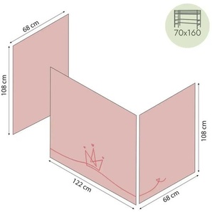 Hoppekids Vorhang Mittelhochbett 70x160  Princess ¦ rosa/pink ¦ Maße (cm): B: 300 H: 108