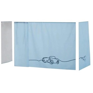 Hoppekids Vorhang Mittelhochbett 90x200  Cars ¦ blau ¦ Maße (cm): B: 380 H: 108