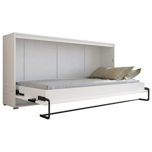 Horizontal einziehbares Bett, Matratzengröße 90 x 200, Farbe Mattweiß