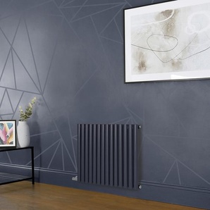 Horizontaler Heizkörper Elektrisch, in Blau (Regal Blue) - Breite, Thermostat und Kabelabdeckung wählbar - Revive Hudson Reed