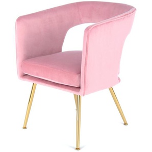 Hortelvi Dining Chair - Contemporary - Pink - Polyester - 63 cm x 60 cm x 77 cm