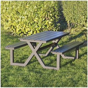 HORTUS Kids picnic table model X black nonwood and anthracite frame