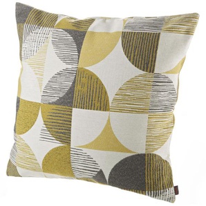 Kissenhülle HOSSNER - HOMECOLLECTION 31794 Meike Kissenbezüge Gr. B/L: 50 cm x 50 cm, 1 St., Baumwolle-Polyester, gelb (ocker, gelb, creme) Kissenbezüge gemustert mit Wendefunktion