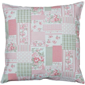 Kissenhülle HOSSNER - HOMECOLLECTION 32458 Scarlett Kissenbezüge Gr. B/L: 40 cm x 40 cm, 2 St., Baumwolle, rosa (creme, rosa, natur) Kissenbezüge gemustert