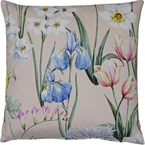 Kissenhülle HOSSNER - HOMECOLLECTION 32659 Anastasia Kissenbezüge Gr. B/L: 50 cm x 50 cm, 1 St., Baumwolle, bunt (natur, bunt) Kissenbezüge gemustert