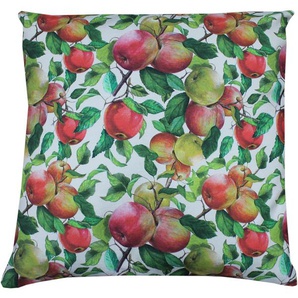 Kissenhülle HOSSNER - HOMECOLLECTION Apfel Kissenbezüge Gr. B/L: 50 cm x 50 cm, 2 St., Baumwolle, bunt (weiß, gelb, rot, orange, grün) Kissenbezüge gemustert