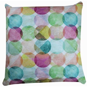 Kissenhülle HOSSNER - HOMECOLLECTION Lotti Kissenbezüge Gr. B/L: 50 cm x 50 cm, 2 St., Baumwolle, bunt (bunt, blau, grün, lila, rosa) Kissenbezüge gemustert