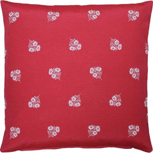 Kissenhülle HOSSNER - HOMECOLLECTION Lys Kissenbezüge Gr. B/L: 40 cm x 40 cm, 1 St., Polyester-Baumwolle, rot (rot, natur) Kissenbezüge gemustert