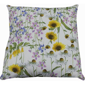 Kissenhülle HOSSNER - HOMECOLLECTION Ronja Kissenbezüge Gr. B/L: 40 cm x 40 cm, 2 St., Baumwolle-Polyester, bunt (weiß, gelb, lila, blau, grün) Kissenbezüge gemustert