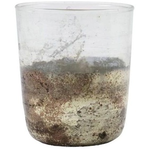 House Doctor Gem Teelichthalter - klar, grau - Höhe 10 cm - Ø 8,5 cm