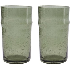 House Doctor Rain Trinkglas 2er-Set - grün - 2er-Set à Ø 7,8 cm - Höhe 14 cm