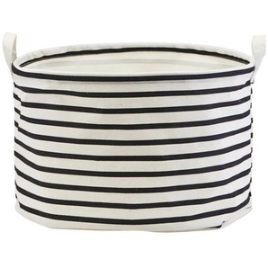 House Doctor Stripes Box - schwarz, weiß - Höhe 25 cm - Ø 40 cm
