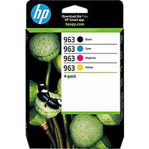 HP 963 Original Tintenpatrone 6ZC70AE Schwarz, Cyan, Magenta, Gelb Multipack 4 Stück 1084405