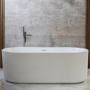 Hudson Reed Geriffelte freistehende Badewanne mit zwei Rückenschrägen 1700mm x 800mm – Florence