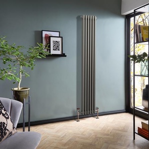 Hudson Reed Gliederheizkörper - (2-säulig) - Vertikal 1800mm x 290mm | Metallisches Silber - Regent
