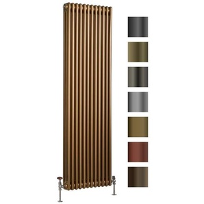 Hudson Reed Gliederheizkörper (3-Säulen) Vertikal 1800mm x 560mm - Zinn - Regent Kollektion