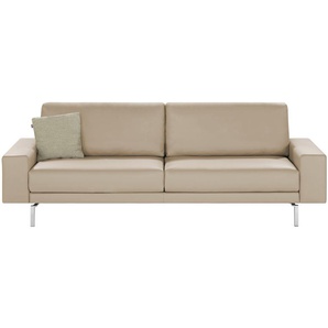 hülsta Sofa Sofabank aus Leder  HS 450 ¦ grau ¦ Maße (cm): B: 240 H: 85 T: 95