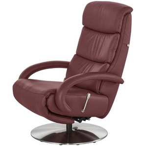 Hukla Leder-Relaxsessel  Florian ¦ rot ¦ Maße (cm): B: 73 H: 109 T: 91.0