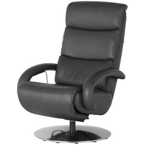 Hukla Ledersessel  Florian ¦ grau ¦ Maße (cm): B: 73 H: 109 T: 91.0