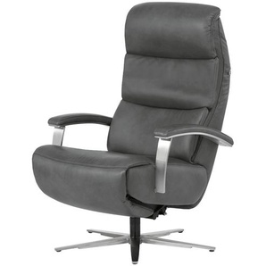Hukla Ledersessel  Florian ¦ grau ¦ Maße (cm): B: 73 H: 115 T: 91.0