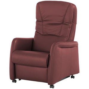 Hukla Ledersessel  Tobias - rot - Materialmix - 75 cm - 102 cm - 88 cm | Möbel Kraft