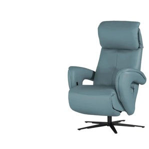 Hukla Relaxsessel aus Leder Pierre ¦ blau ¦ Maße (cm): B: 75 H: 115 T: 87.0