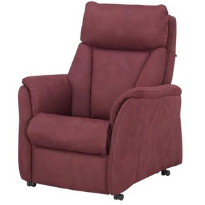 Hukla Relaxsessel mit Relaxfunktion Pascal ¦ rot ¦ Maße (cm): B: 77 H: 102 T: 90.0