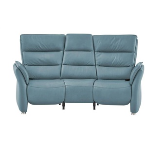 Hukla Trapezsofa Echtleder Corina ¦ blau ¦ Maße (cm): B: 202 H: 112 T: 120.0