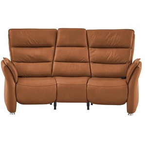 Hukla Trapezsofa Echtleder Corina ¦ braun ¦ Maße (cm): B: 202 H: 112 T: 103.0