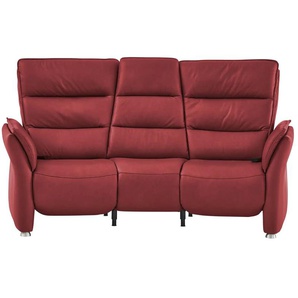 Hukla Trapezsofa Echtleder Corina ¦ rot ¦ Maße (cm): B: 202 H: 112 T: 120.0