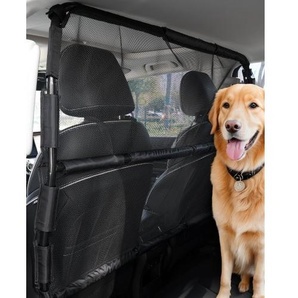 Hunde Autobarriere 1415 mm Trennwand Hundegitter zur Montage an Vordersitzen Autoschutzgitter Haustierbarriere mit Netzgewebe, universell passende Autobarriere für SUVs Lkws Fahrzeuge, schwarz TYTYQPTZZYJJ04J22V0