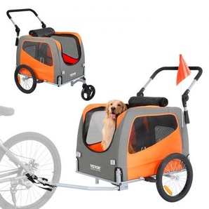 Hunde-Fahrradanhänger, trägt bis zu 30 kg, 2-in-1-Fahrradträger für Haustier-Kinderwagen, einfach zusammenklappbarer Wagenrahmen mit Schnellspannrädern, universeller Fahrradkupplung, Reflektoren TCTCLYSCWZXCMJR9ZV0
